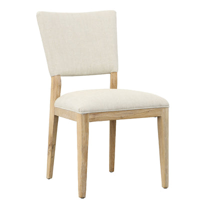 Light Sand Upholstery Oak Wood Frame with Cotton Blend Upholstery Chair 20.5 in Wide