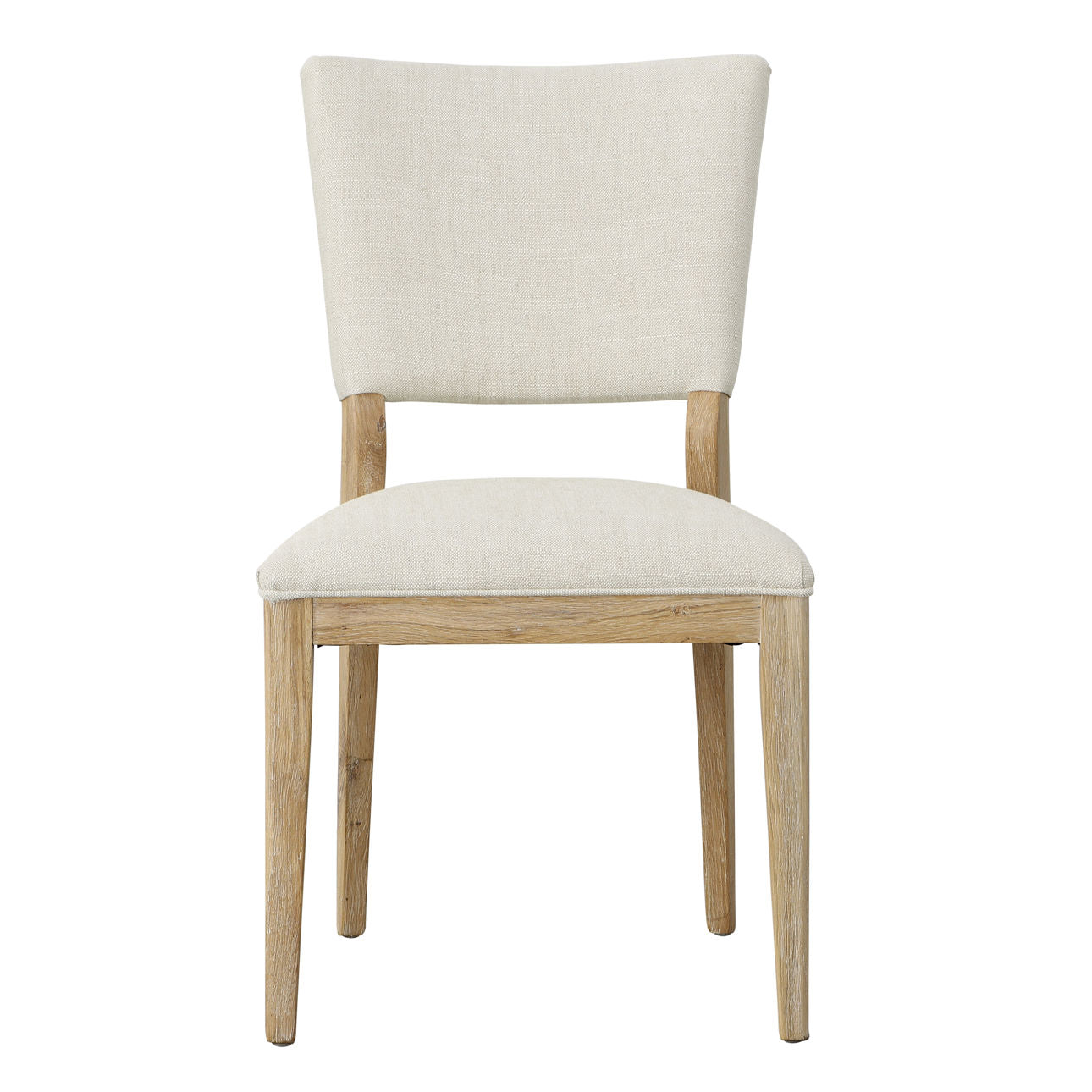 Light Sand Upholstery Oak Wood Frame with Cotton Blend Upholstery Chair 20.5 in Wide