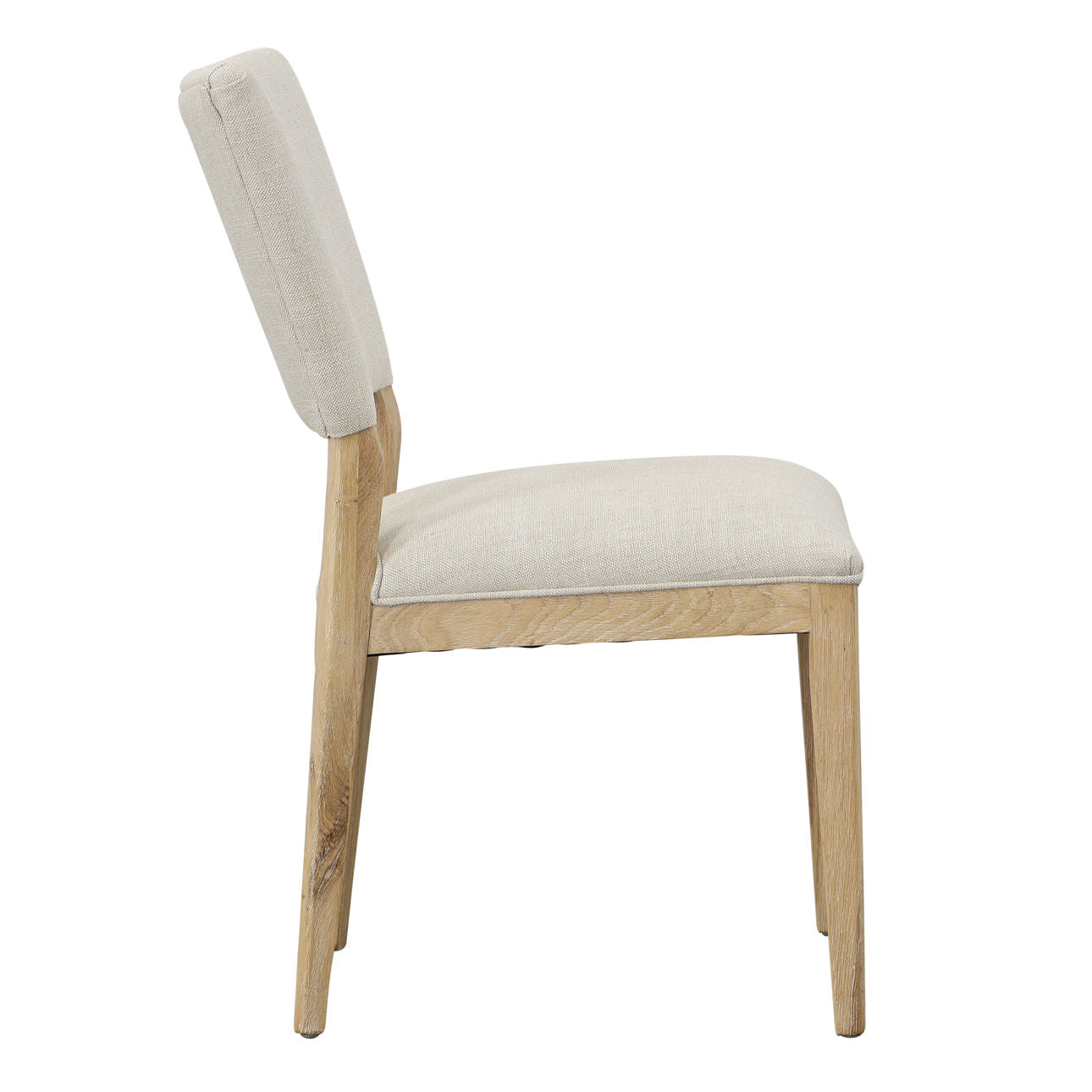 Light Sand Upholstery Oak Wood Frame with Cotton Blend Upholstery Chair 20.5 in Wide