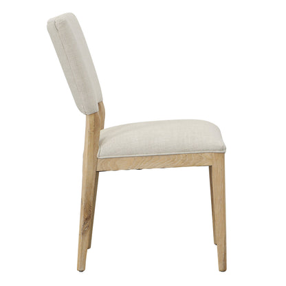 Light Sand Upholstery Oak Wood Frame with Cotton Blend Upholstery Chair 20.5 in Wide