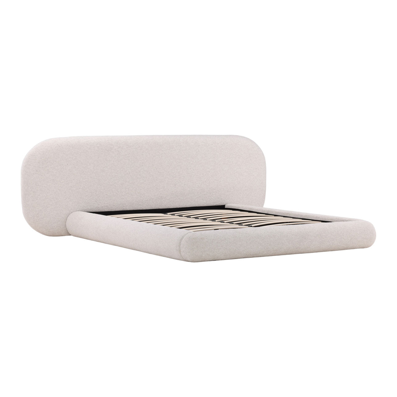 Kaia Snow Basketweave Boucle Fabric Bed 103 in Wide