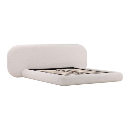 Kaia Snow Basketweave Boucle Fabric Bed 103 in Wide