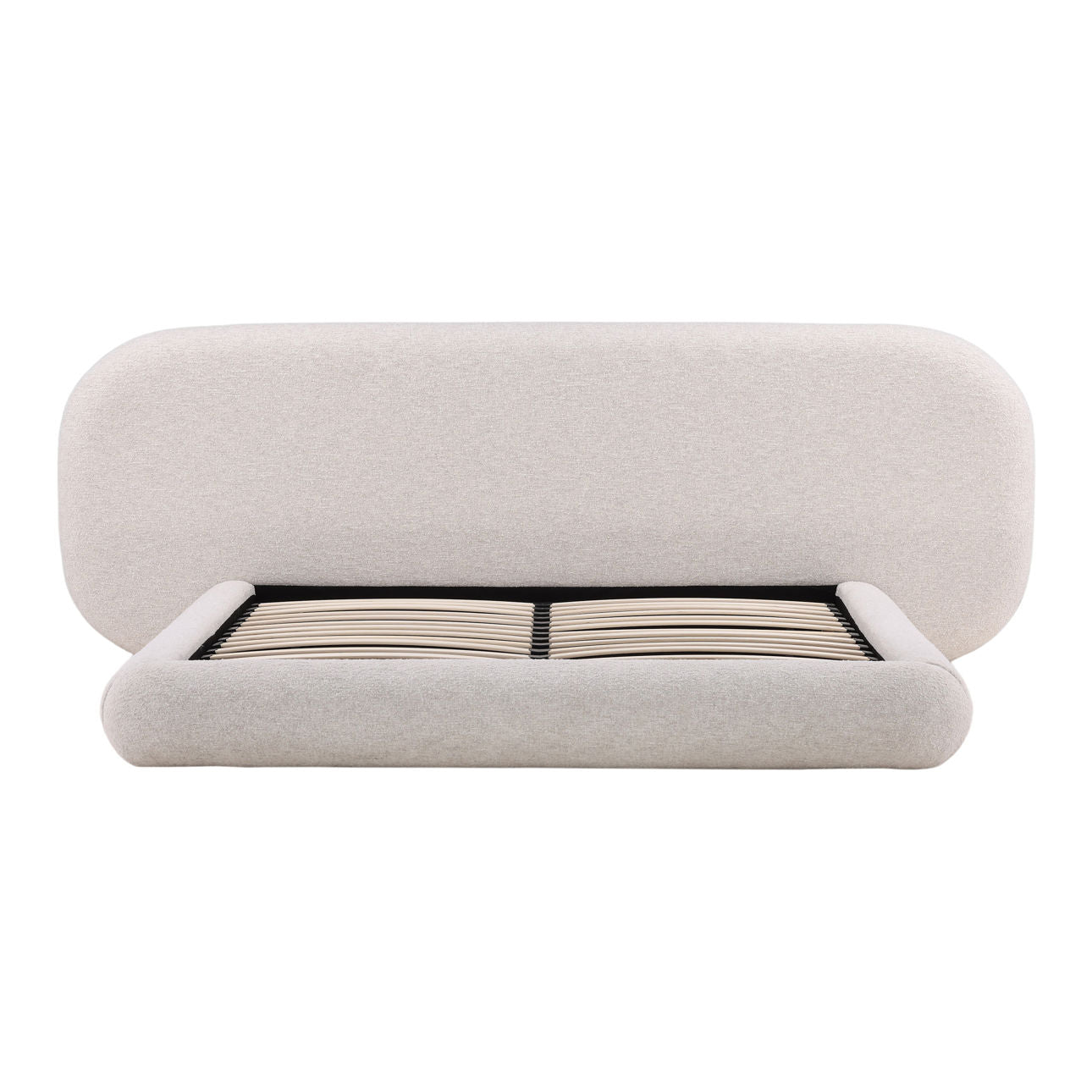Kaia Snow Basketweave Boucle Fabric Bed 103 in Wide