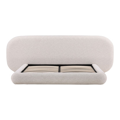 Kaia Snow Basketweave Boucle Fabric Bed 103 in Wide