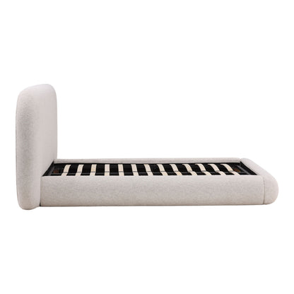 Kaia Snow Basketweave Boucle Fabric Bed 103 in Wide