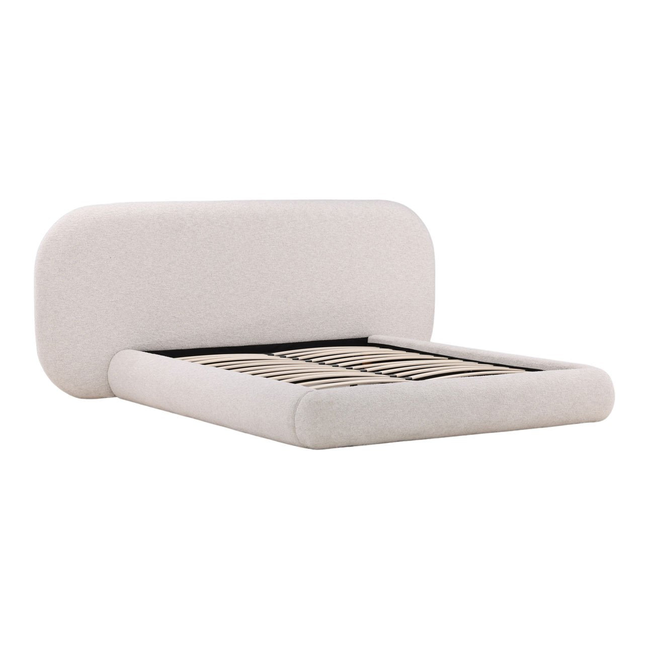Kaia Snow Basketweave Boucle Fabric Bed 103 in Wide