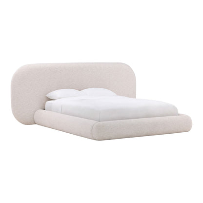Kaia Snow Basketweave Boucle Fabric Bed 103 in Wide