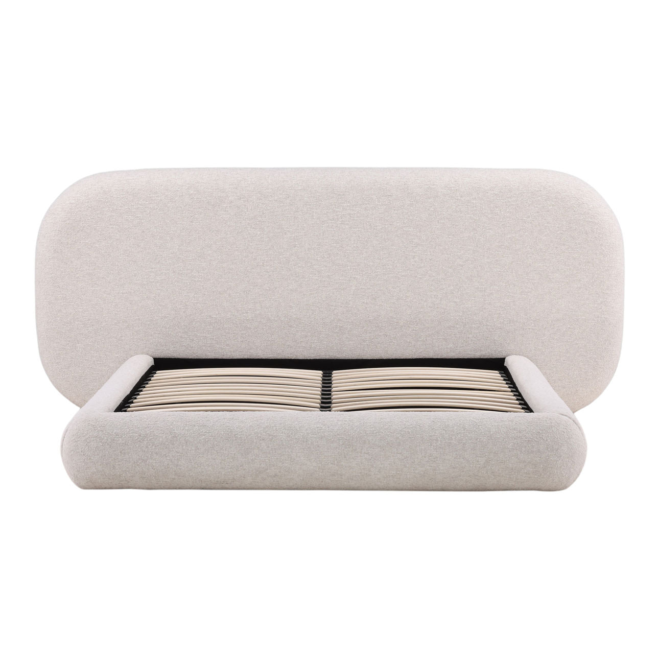 Kaia Snow Basketweave Boucle Fabric Bed 103 in Wide