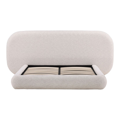 Kaia Snow Basketweave Boucle Fabric Bed 103 in Wide