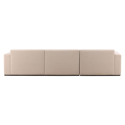 Mohair Cream Faux Mohair Fabric Sectional 134.5 in Wide