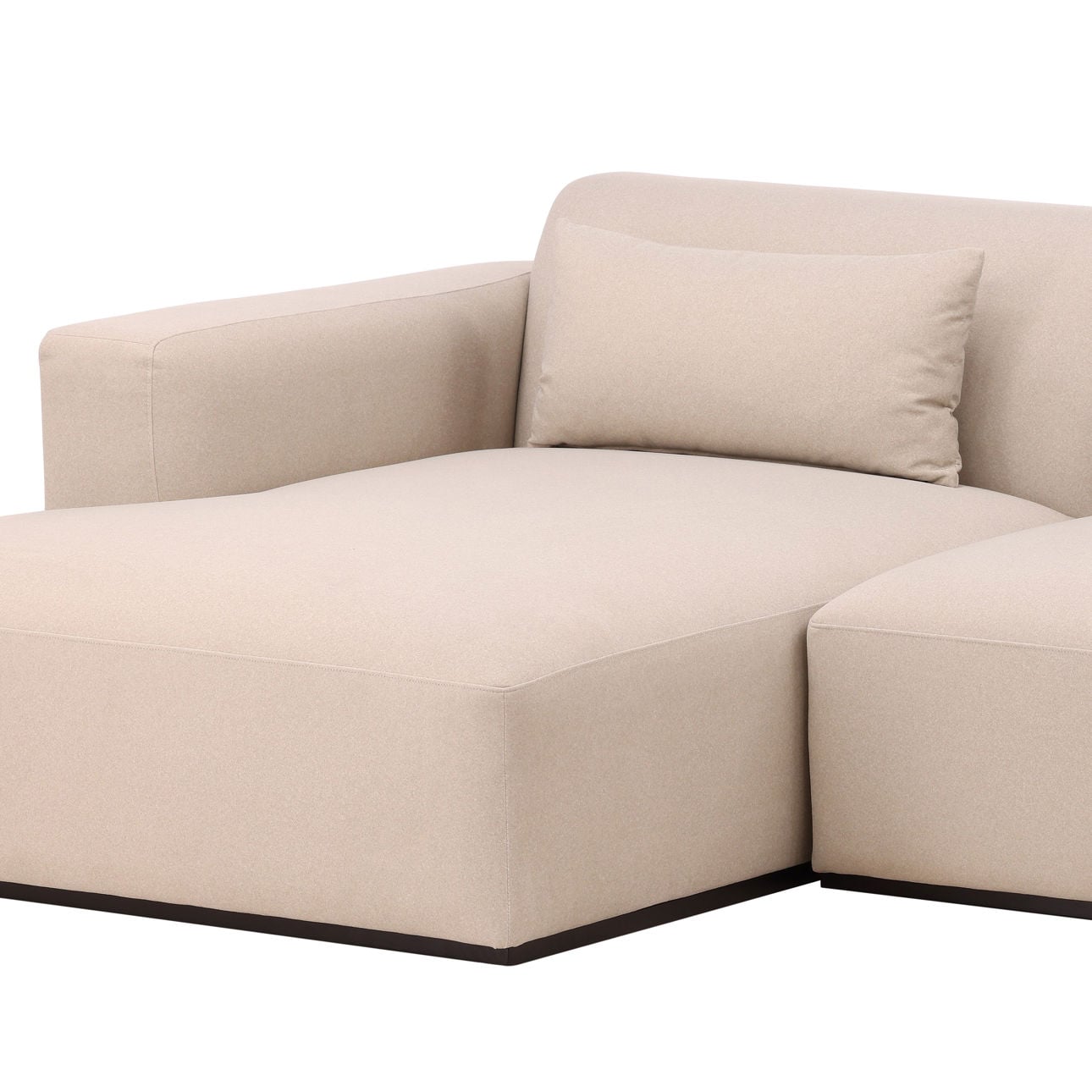 Mohair Cream Faux Mohair Fabric Sectional 134.5 in Wide
