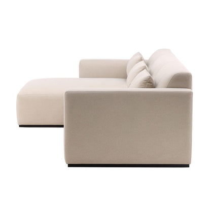 Mohair Cream Faux Mohair Fabric Sectional 134.5 in Wide