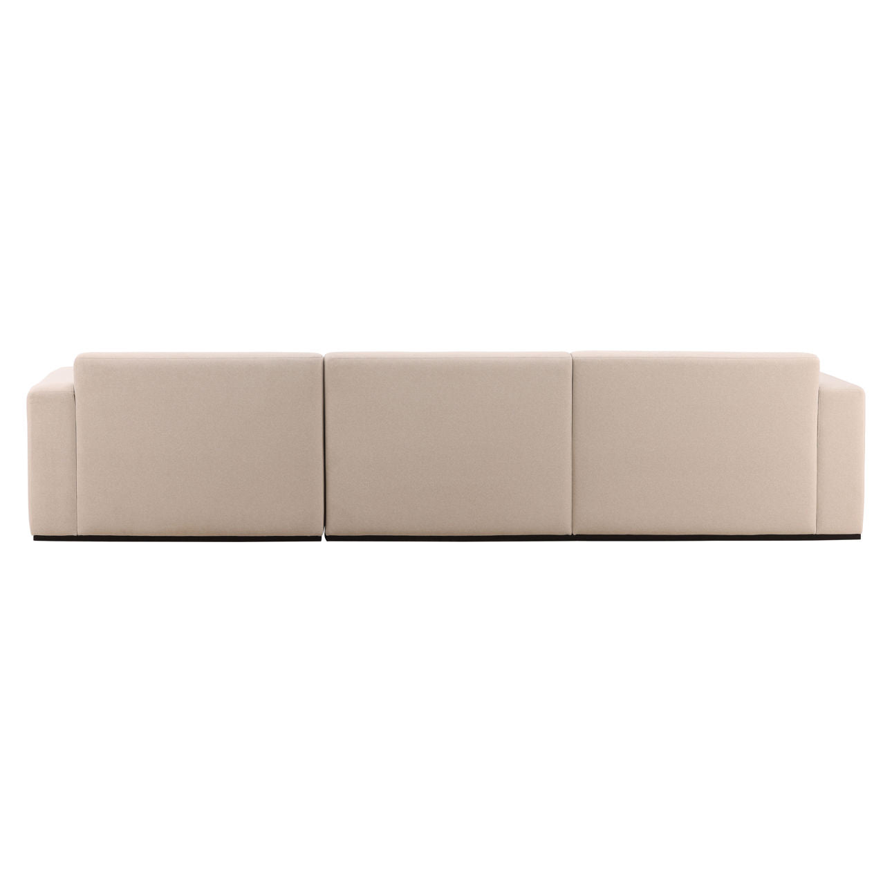Mohair Cream Faux Mohair Fabric Sectional 134.5 in Wide