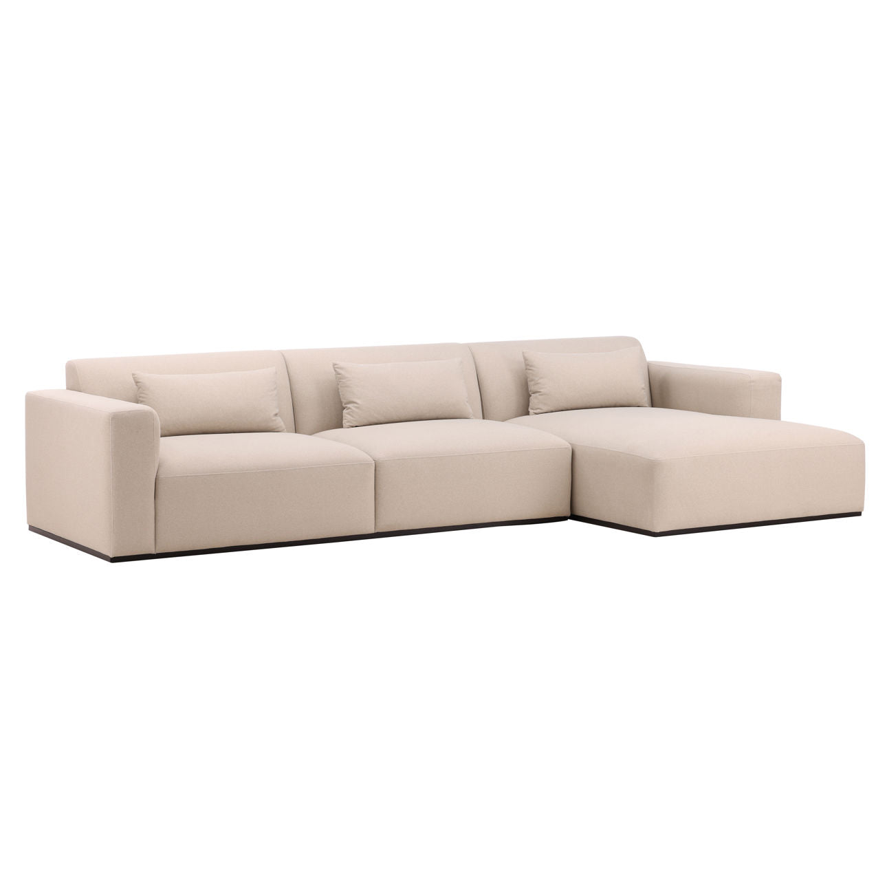 Mohair Cream Faux Mohair Fabric Sectional 134.5 in Wide