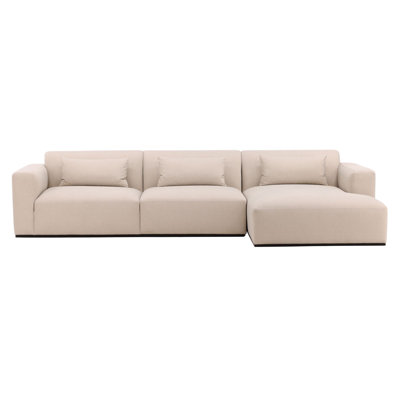 Mohair Cream Faux Mohair Fabric Sectional 134.5 in Wide