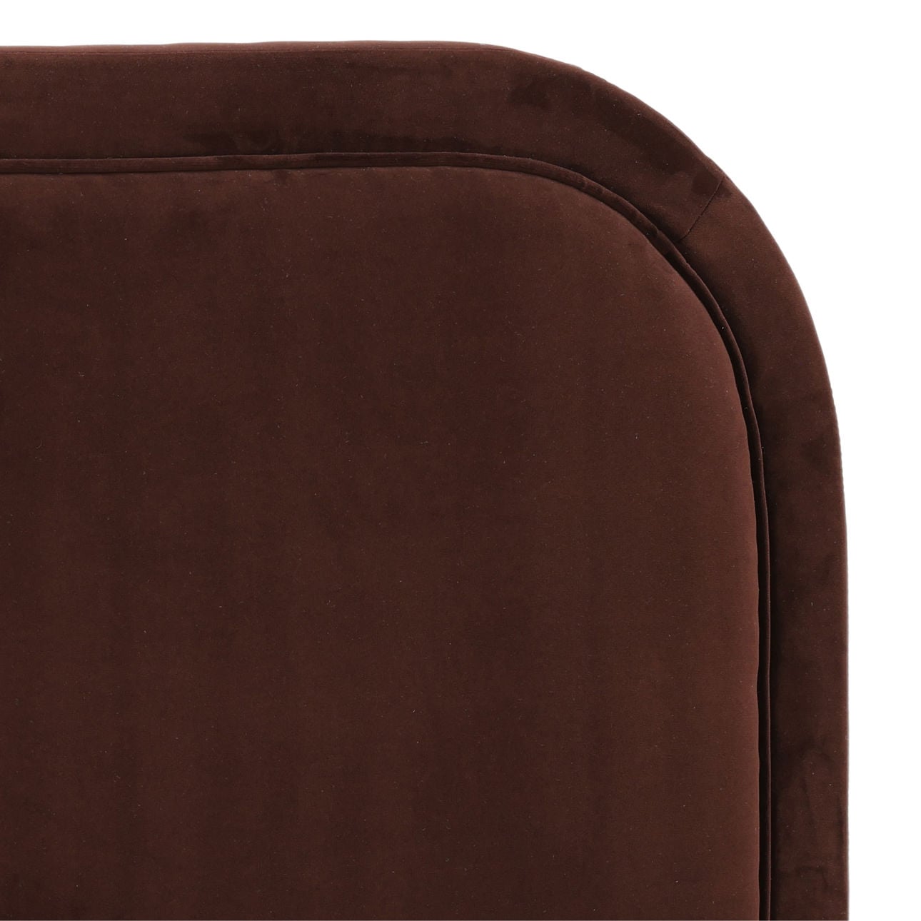 Hudson Chocolate Velvet Fabric and Birch Wood Frame Bed 72 in Wide