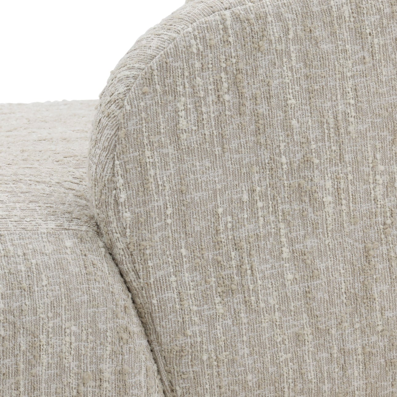 Napa Beige Textured Boucle Fabric Chaise 34 in Wide