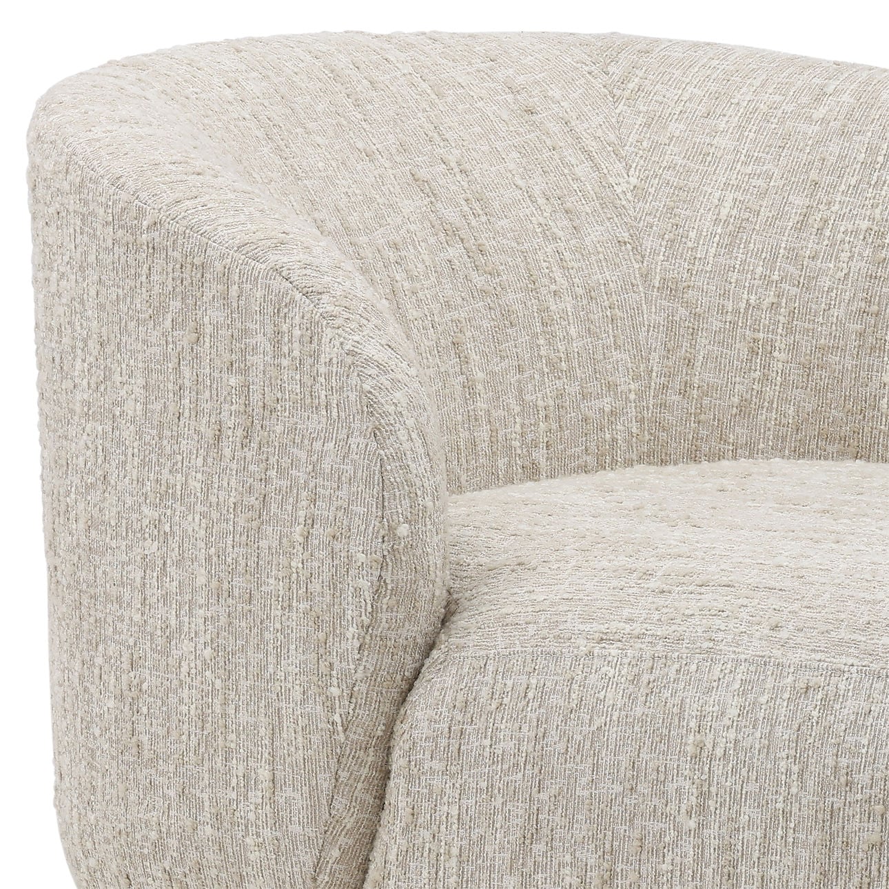 Napa Beige Textured Boucle Fabric Chaise 34 in Wide