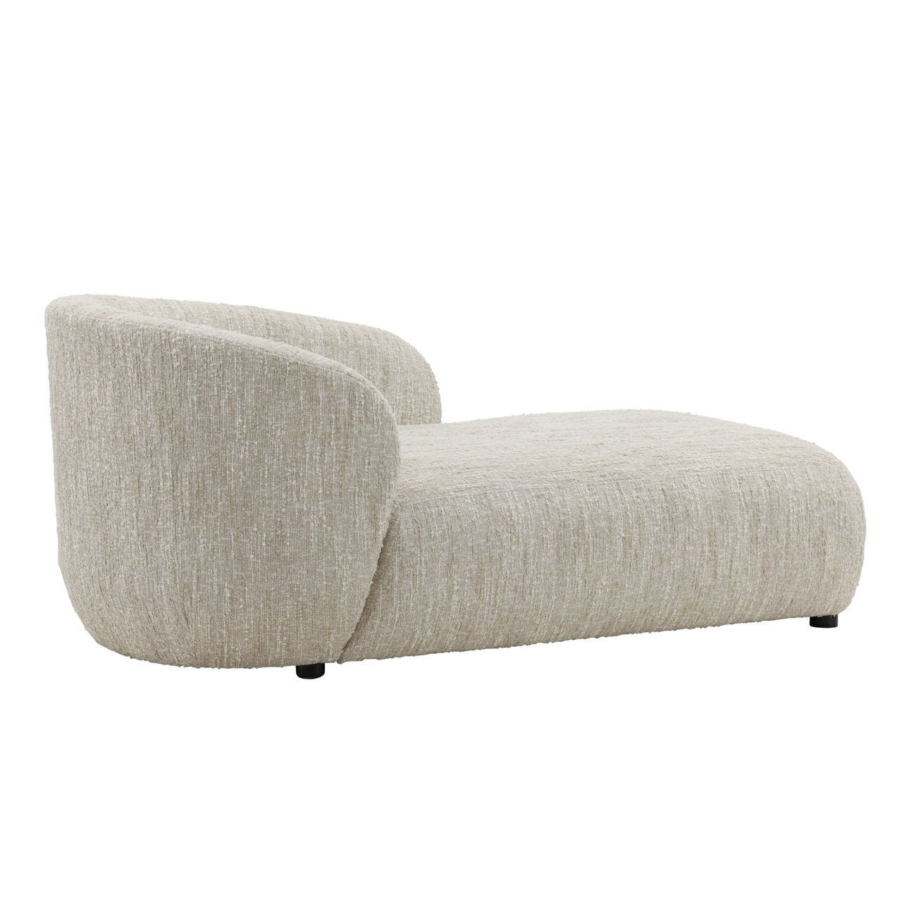 Napa Beige Textured Boucle Fabric Chaise 34 in Wide