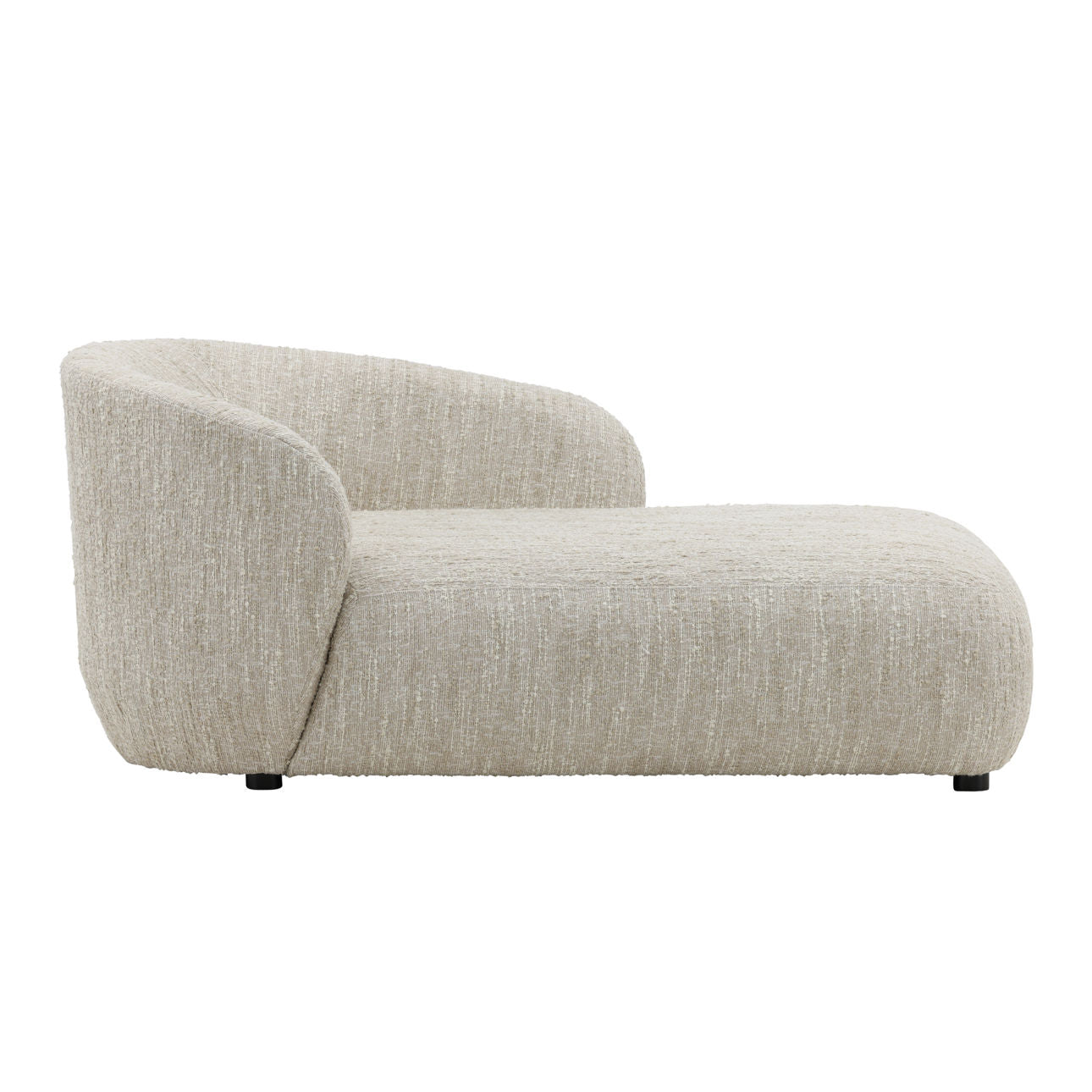 Napa Beige Textured Boucle Fabric Chaise 34 in Wide
