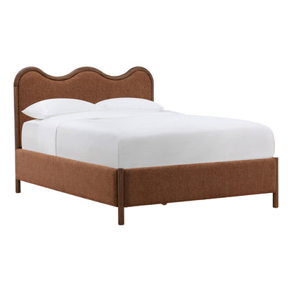 Signature Chenille Fabric and Rubber Wood Bed