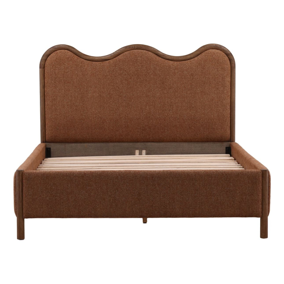 Signature Chenille Fabric and Rubber Wood Bed