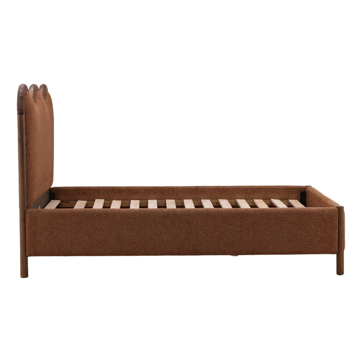 Signature Chenille Fabric and Rubber Wood Bed