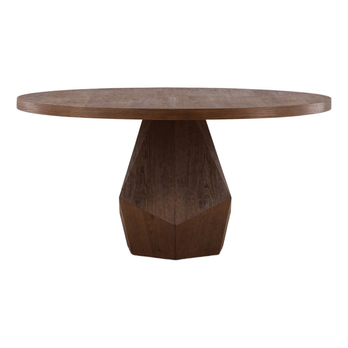 Elevated Oak Wood and Oak Wood Veneer Dining Table