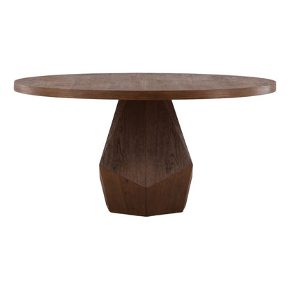 Elevated Oak Wood and Oak Wood Veneer Dining Table