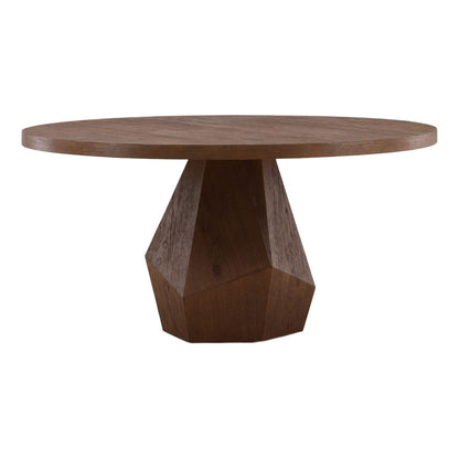 Elevated Oak Wood and Oak Wood Veneer Dining Table