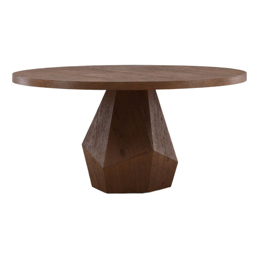 Elevated Oak Wood and Oak Wood Veneer Dining Table