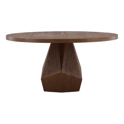 Elevated Oak Wood and Oak Wood Veneer Dining Table