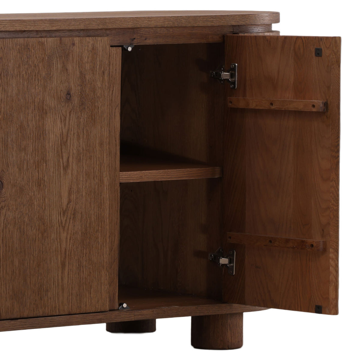 Refined Oak Wood and Oak Wood Veneer Cabinet