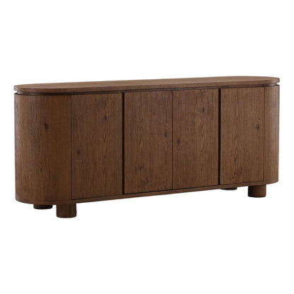 Refined Oak Wood and Oak Wood Veneer Cabinet