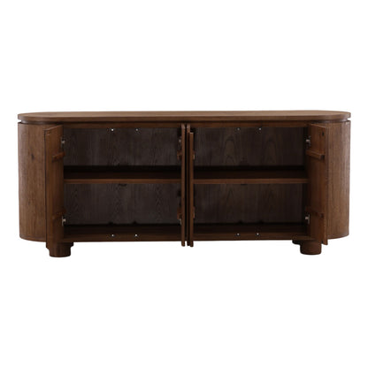 Refined Oak Wood and Oak Wood Veneer Cabinet