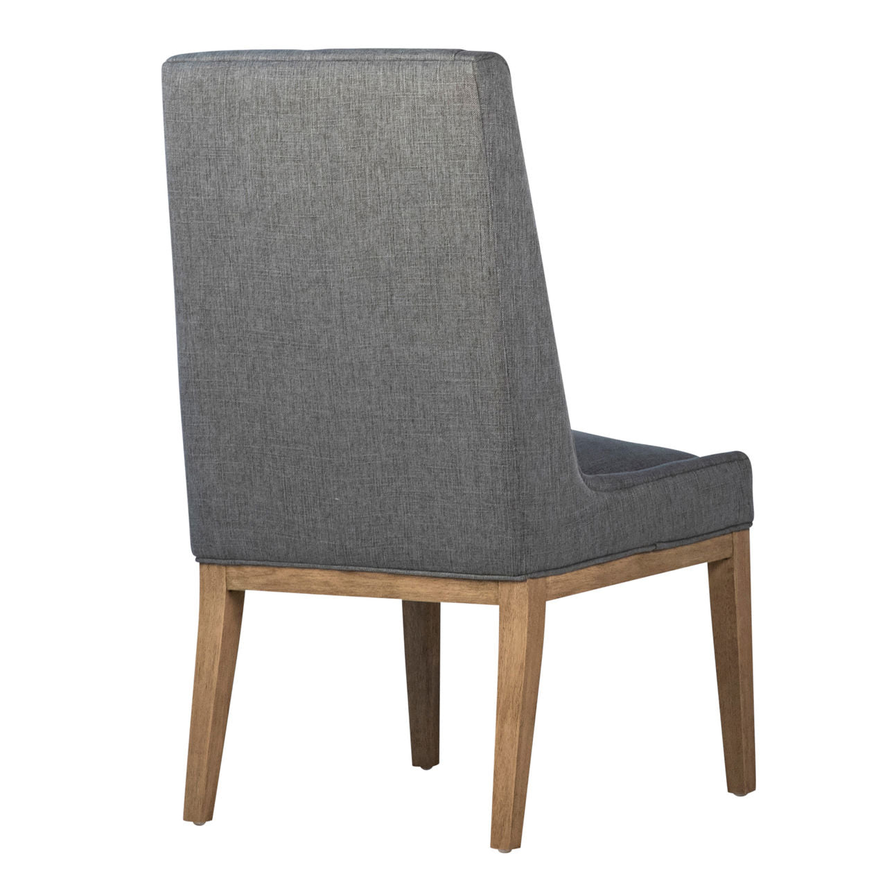 Grey Upholstery and Natural Wood Finish Cotton Blend Upholstery and Rubberwood Legs Chair 23 in Wide
