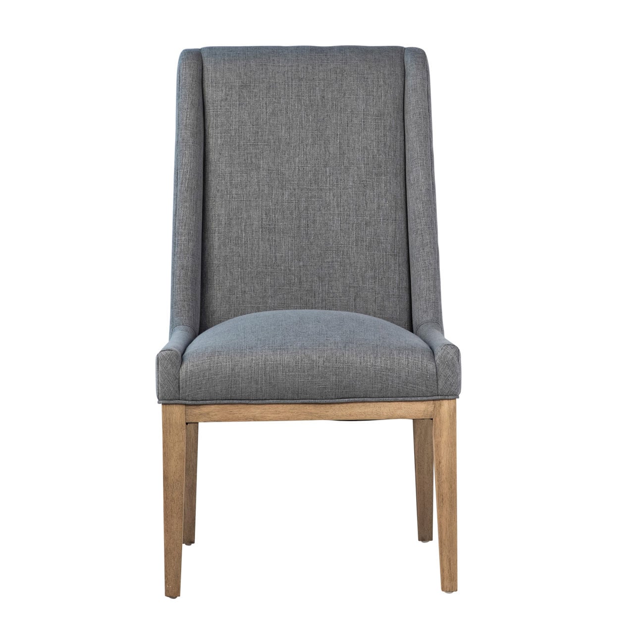 Grey Upholstery and Natural Wood Finish Cotton Blend Upholstery and Rubberwood Legs Chair 23 in Wide