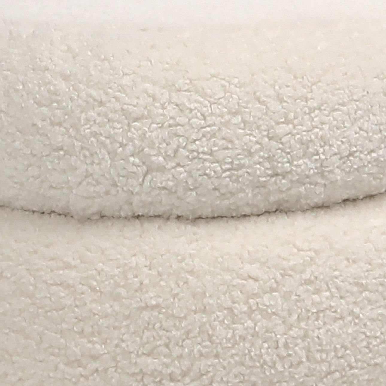Ivory Fur Seating Faux Sheepskin Upholstery Ottoman 18 in Wide