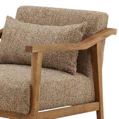 Heritage Boucle Fabric and Ash Wood Home Accent