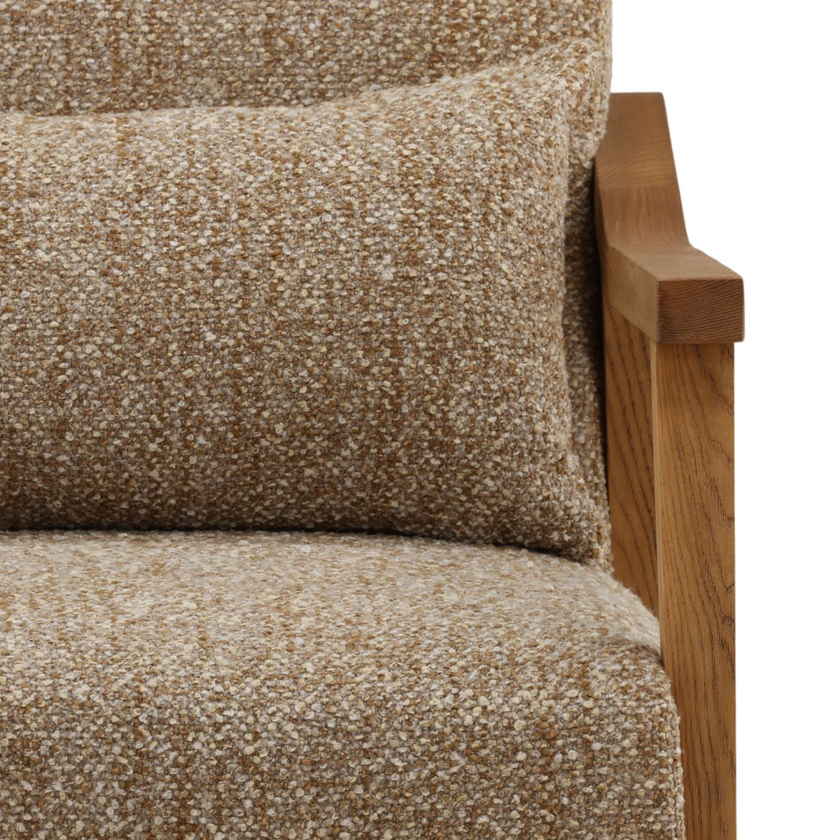 Heritage Boucle Fabric and Ash Wood Home Accent