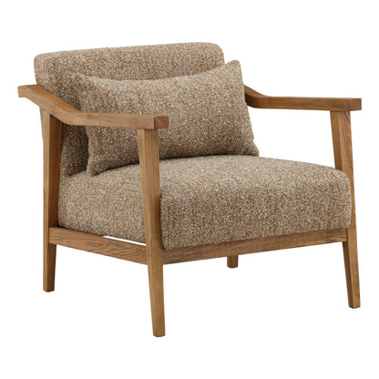 Heritage Boucle Fabric and Ash Wood Home Accent