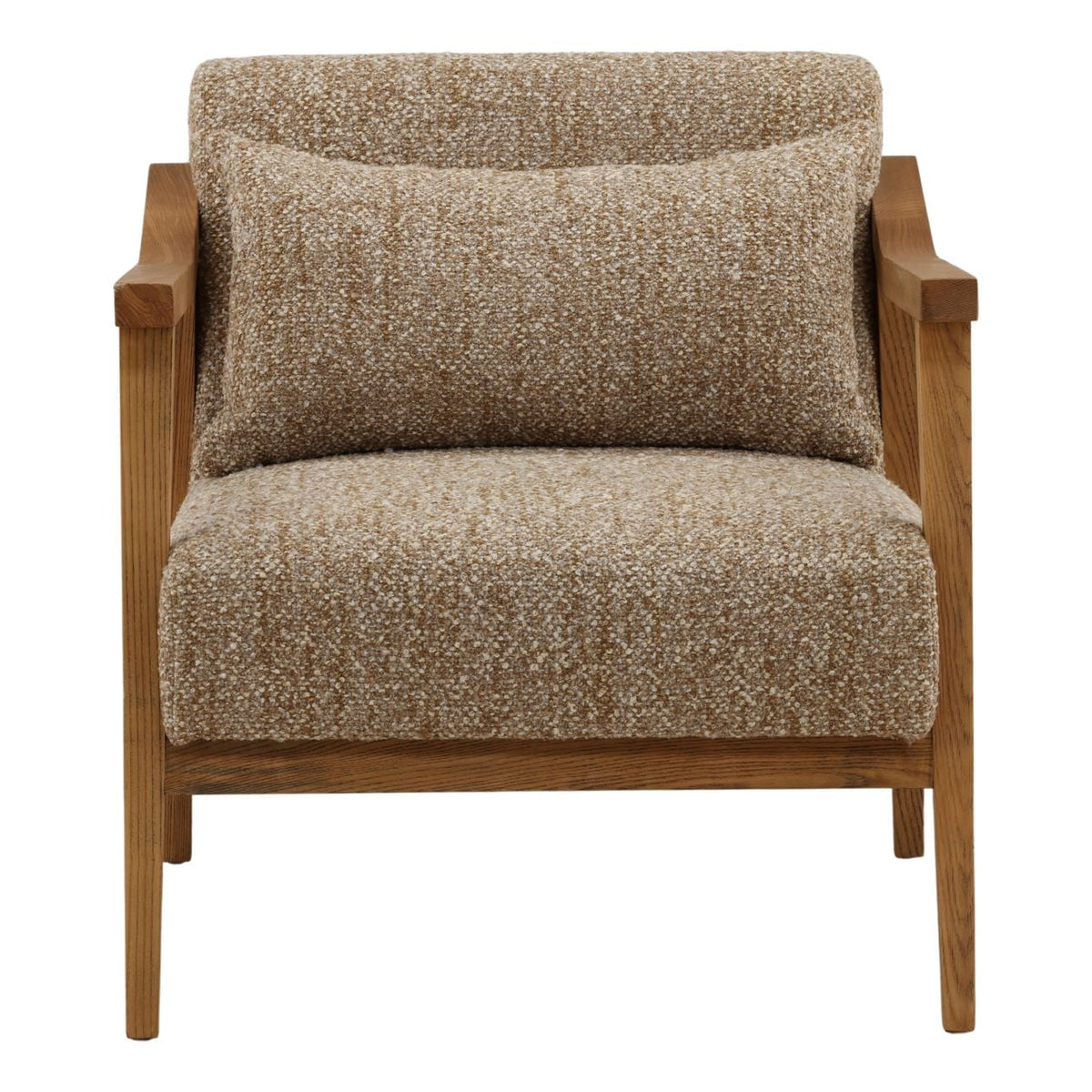 Heritage Boucle Fabric and Ash Wood Home Accent