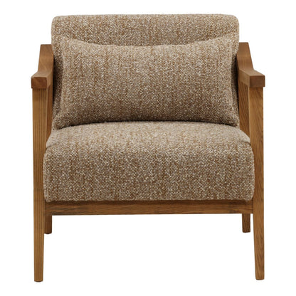 Heritage Boucle Fabric and Ash Wood Home Accent