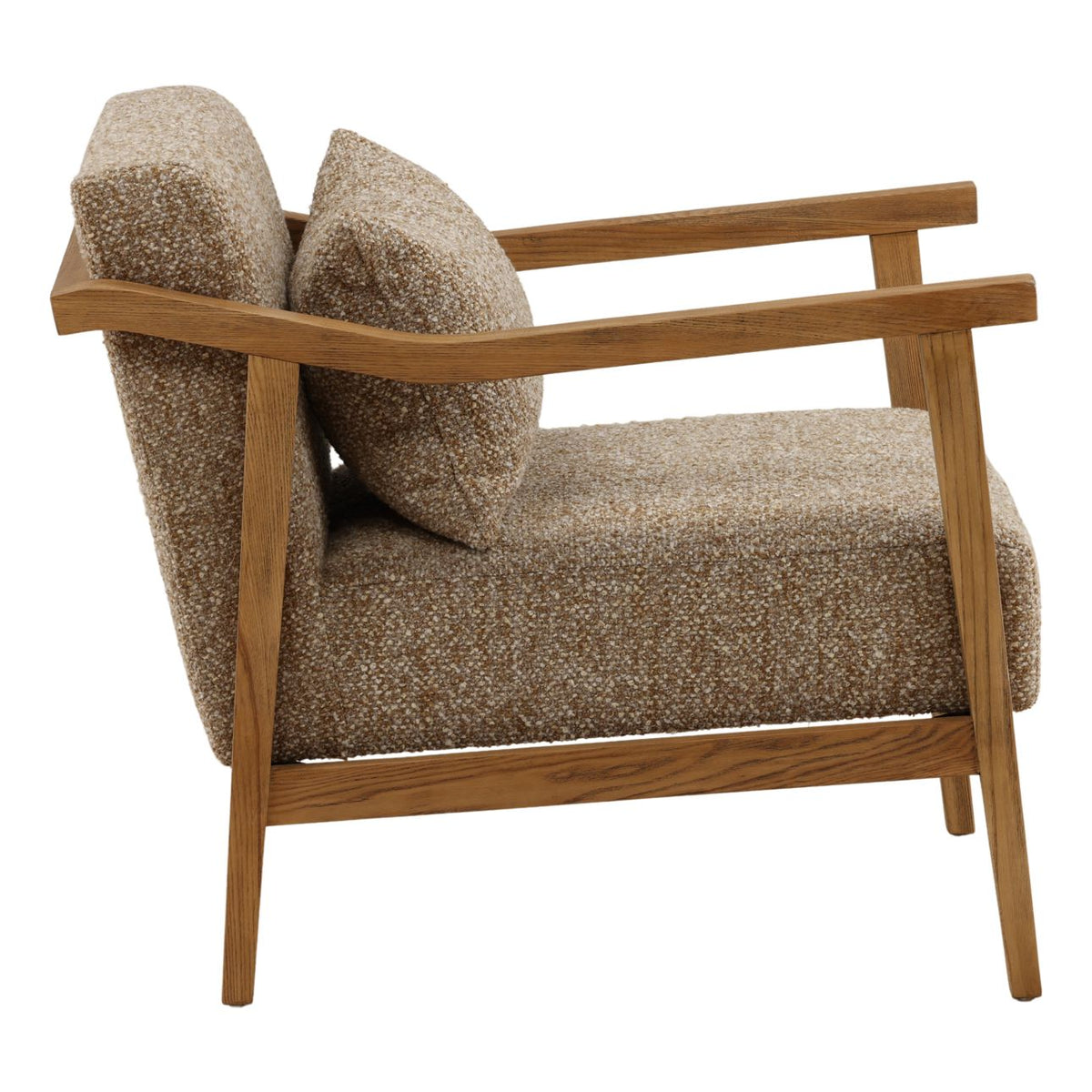 Heritage Boucle Fabric and Ash Wood Home Accent