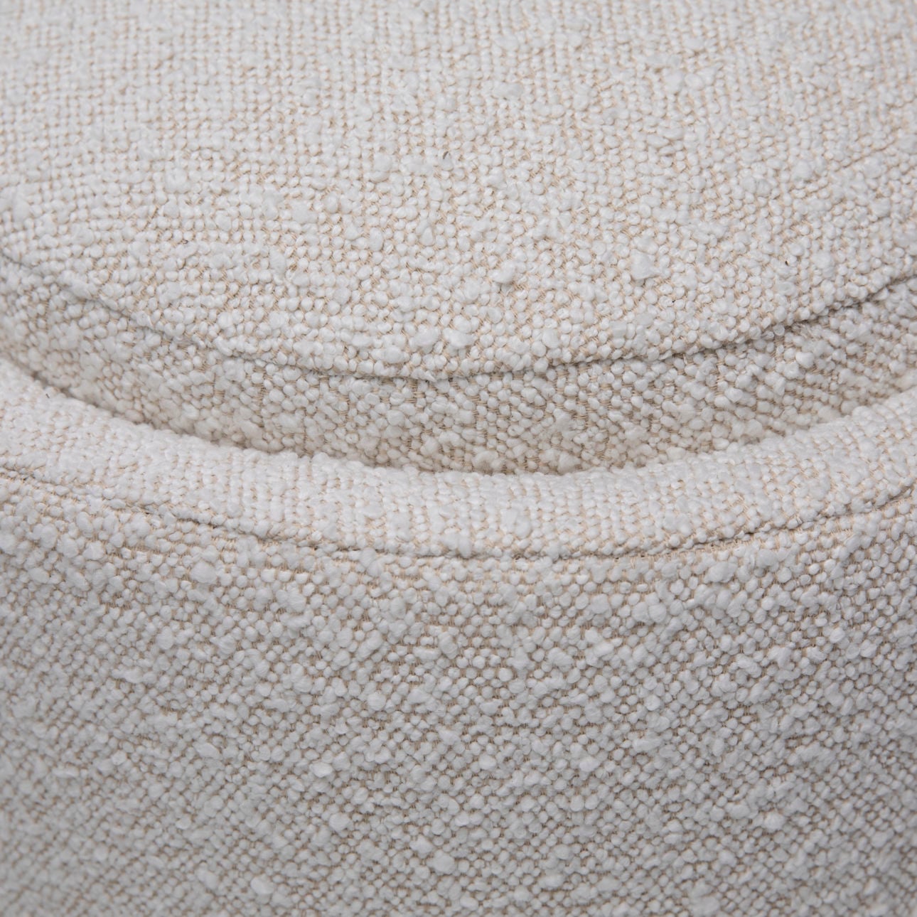 Off White Boucle Upholstery Bench 55.5 in Wide