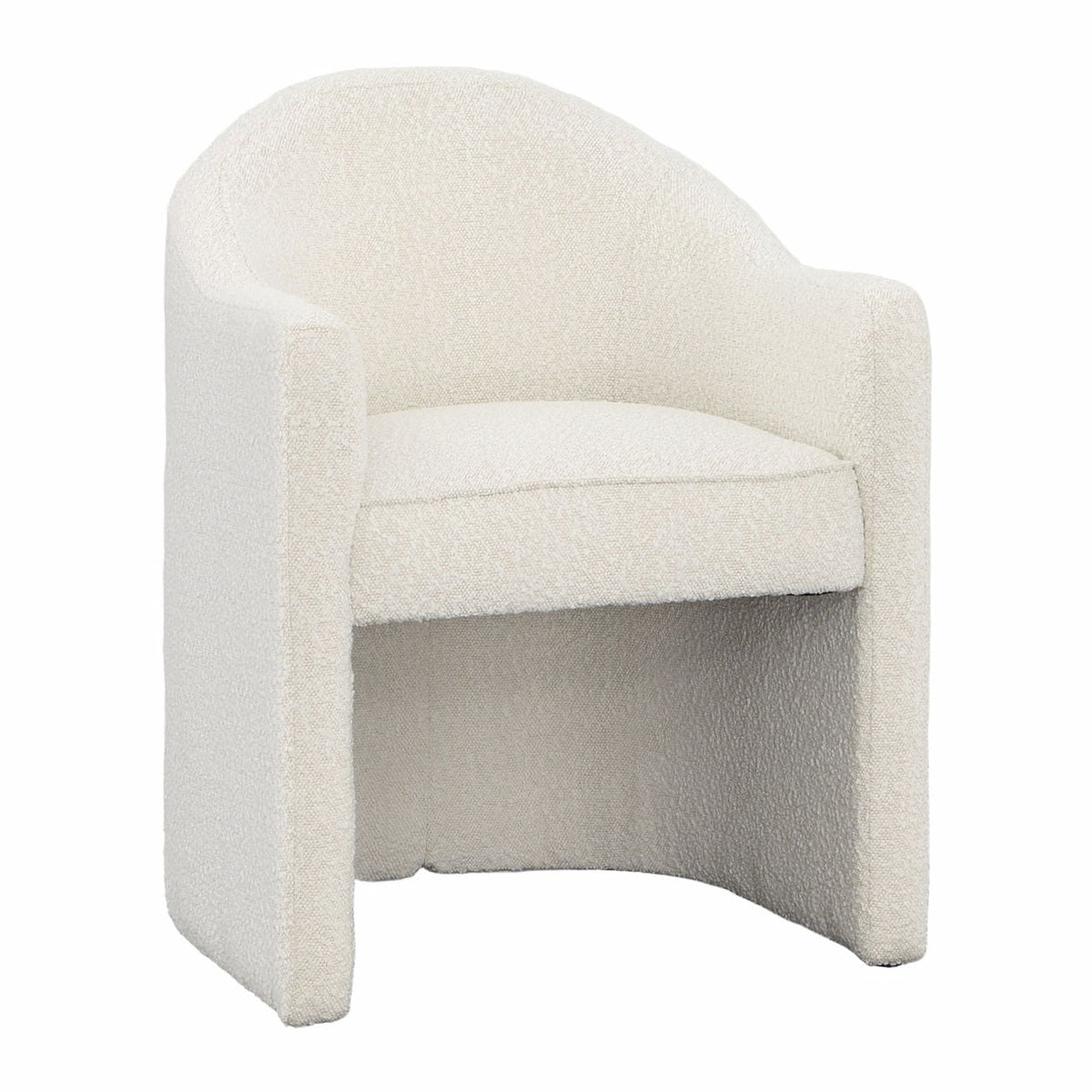 Heritage Boucle Upholstery and Solid Pine Wood Dining Chair