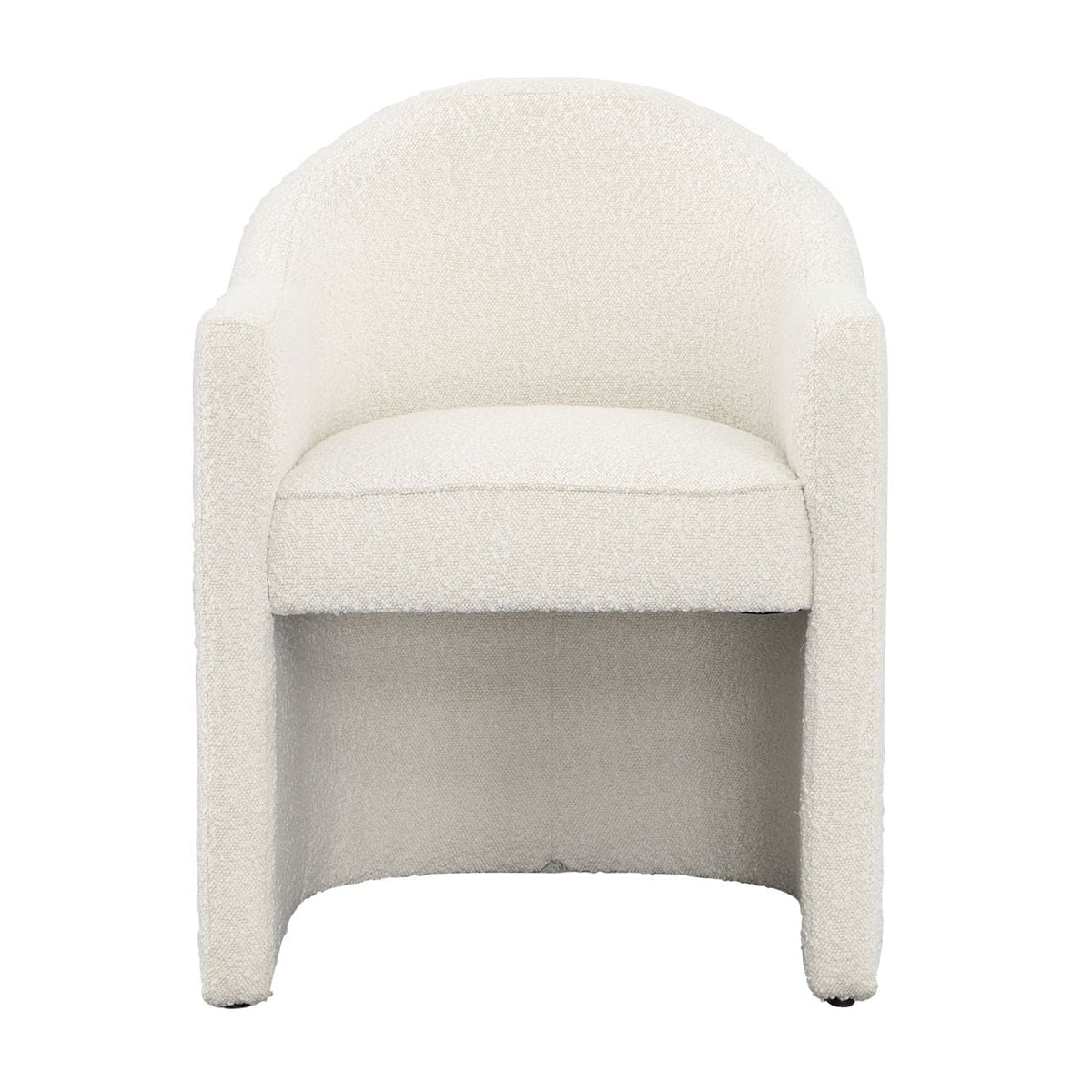 Heritage Boucle Upholstery and Solid Pine Wood Dining Chair