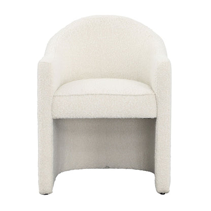 Heritage Boucle Upholstery and Solid Pine Wood Dining Chair