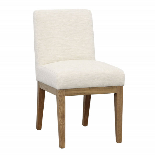 Crafted Polyester Upholstery and Ash Wood Legs Dining Chair