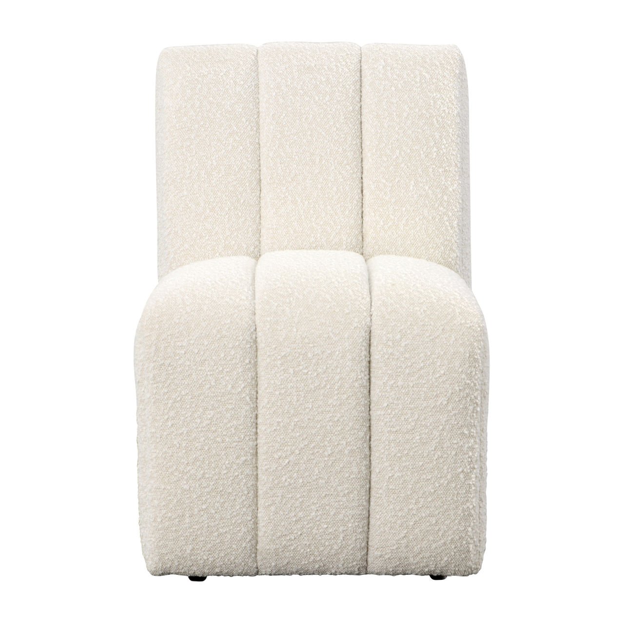 Cream Boucle Performance Fabric and Solid Pine Wood Chair 21 in Wide